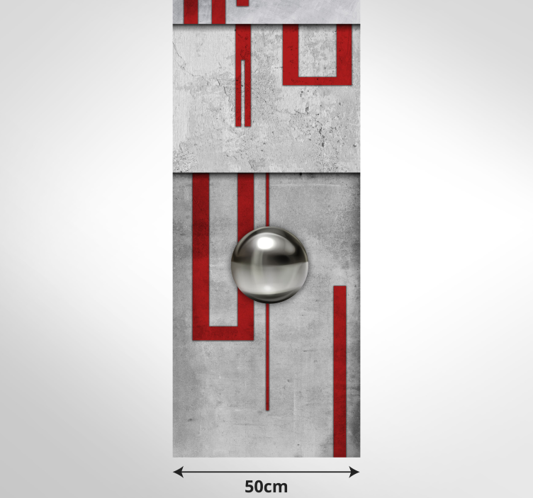 Betong, røde rammer og hvite knotter tapet - Tenstickers