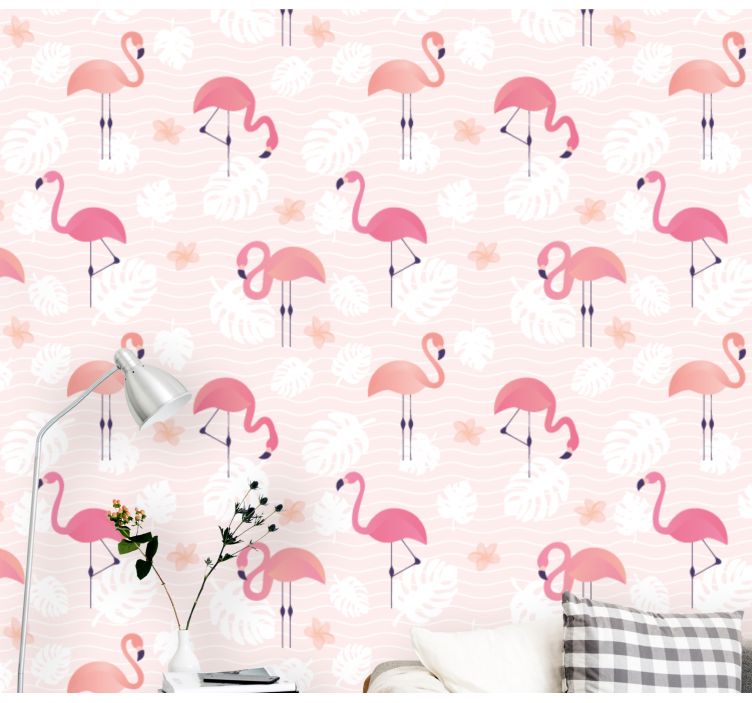 Flamingo huddle animal tapet - Tenstickers