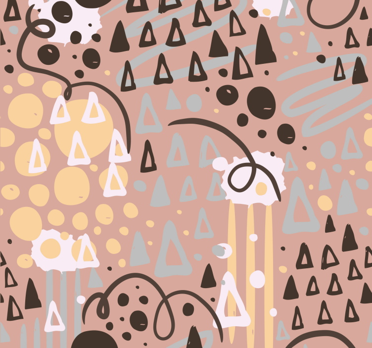 Geometriske morsomme former tapet barn - Tenstickers