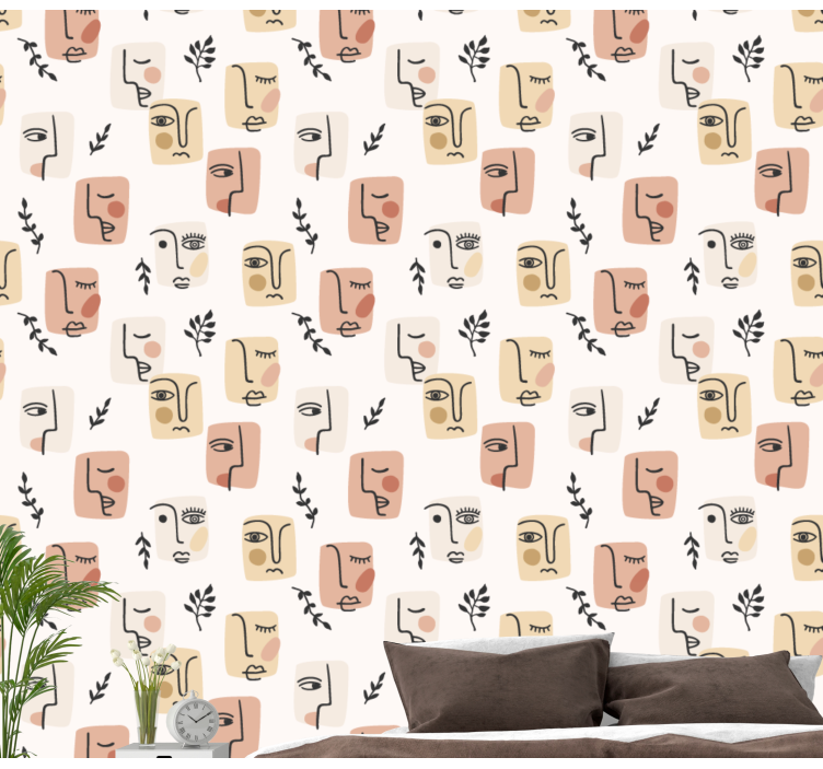 Abstrakte ansiktsmønstre tapet kunst - Tenstickers