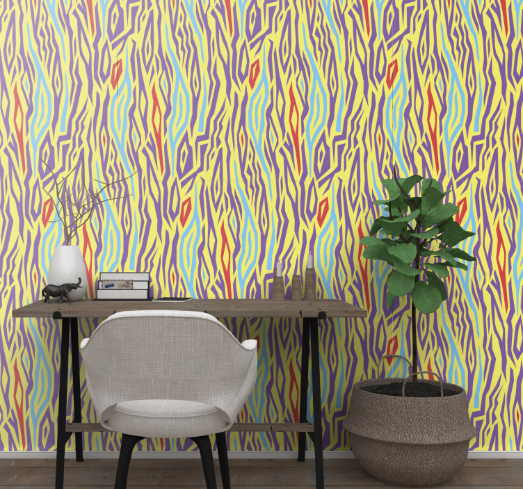 Fargerike bølger tapet abstrakt - Tenstickers