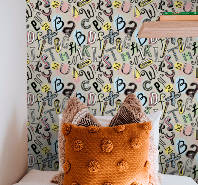 Alfabetisk moro tapet bokstaver - Tenstickers