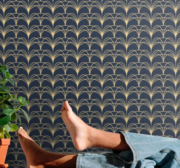 Art deco buer tapet geometriske former - Tenstickers