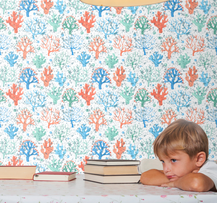 Avtrykk av korallrev tapet natur - Tenstickers