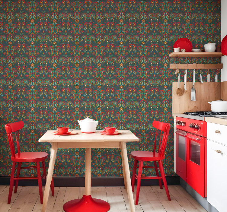 Barokke dekorative mønster tapet pynt - Tenstickers