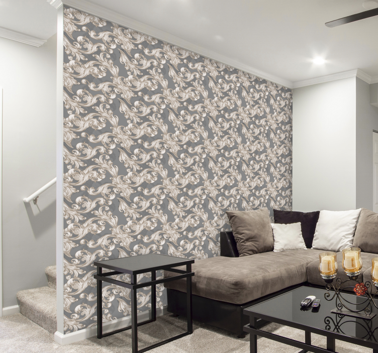 Belle grise dekorative tapeter - Tenstickers