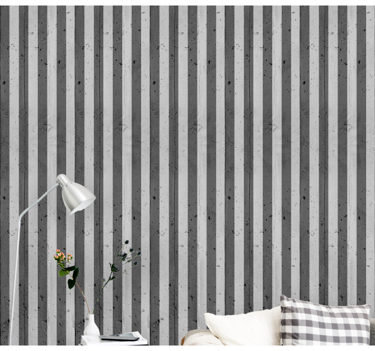 Betong med svarte striper tapet betong - Tenstickers