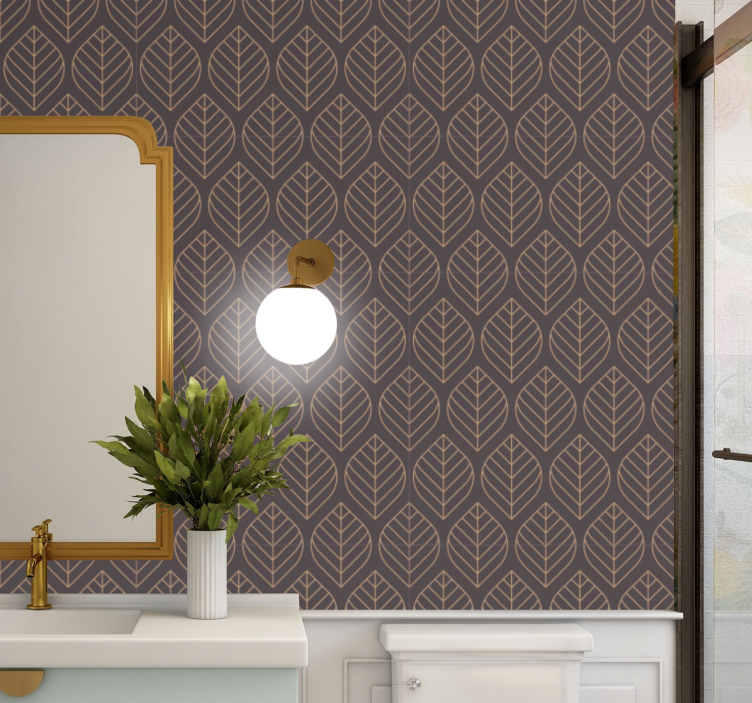 Bladmønster eleganse tapet grønne blader - Tenstickers