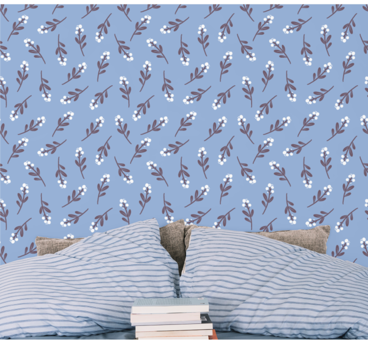 Blomstergrener motiv tapet blomster - Tenstickers
