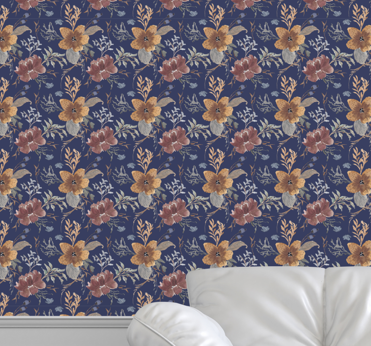 Botanisk eleganse tapet blomste - Tenstickers