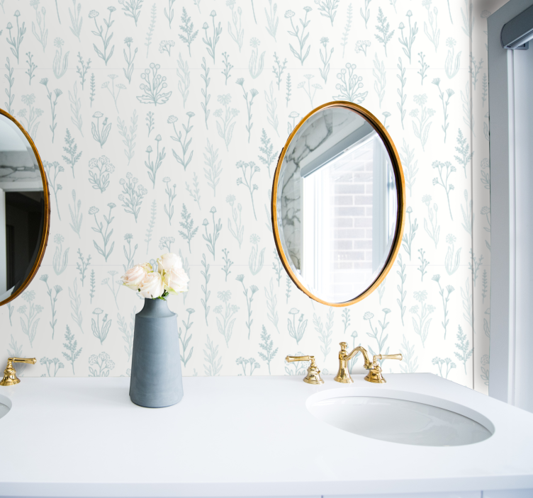 Botanisk flora tapet blomste - Tenstickers