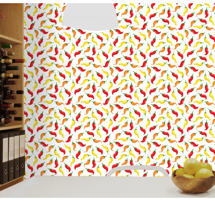 Chilipepper mønster tapet natur - Tenstickers