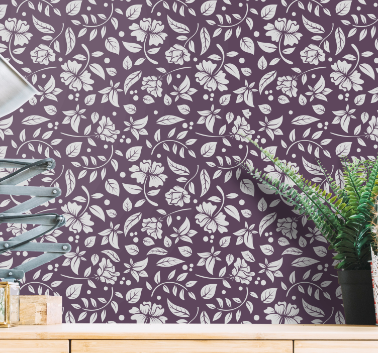 Vintage blomster dekorative tapeter - Tenstickers