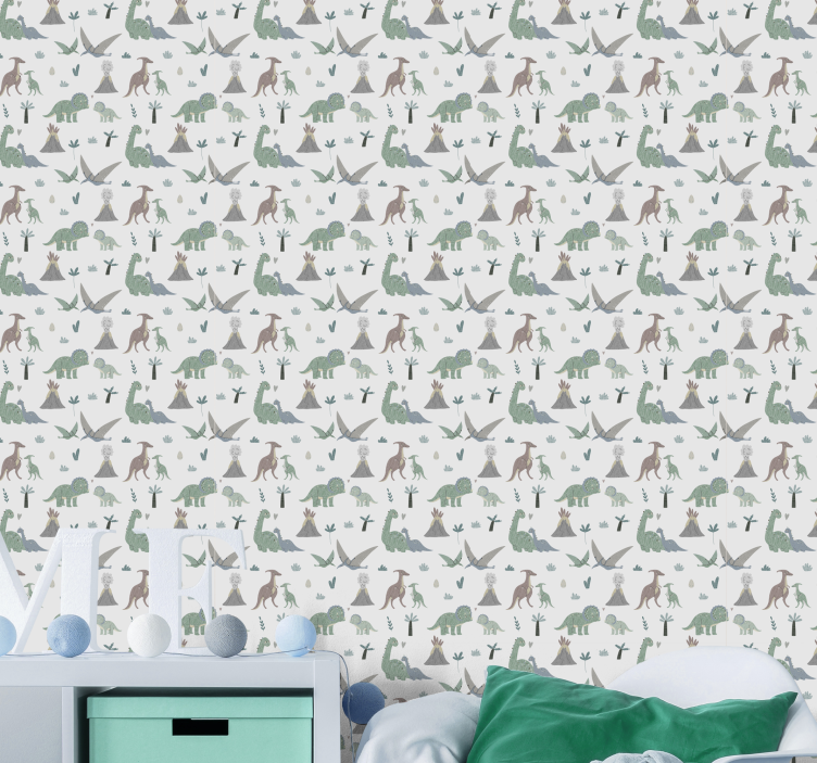 Dinosaurmontasje dinosaur tapet - Tenstickers