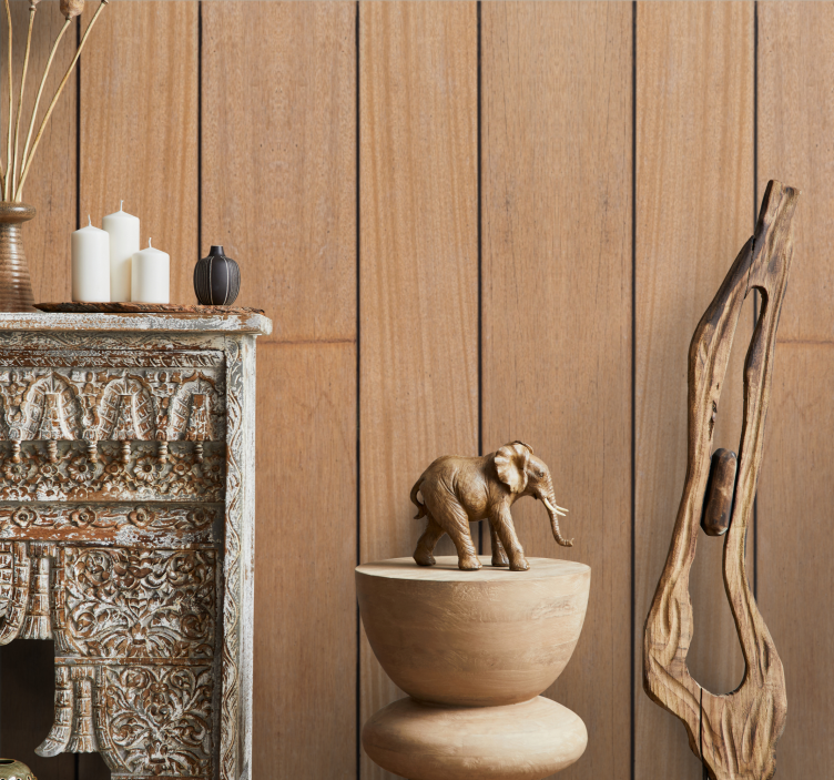 Brune enkle planker tapet tre - Tenstickers