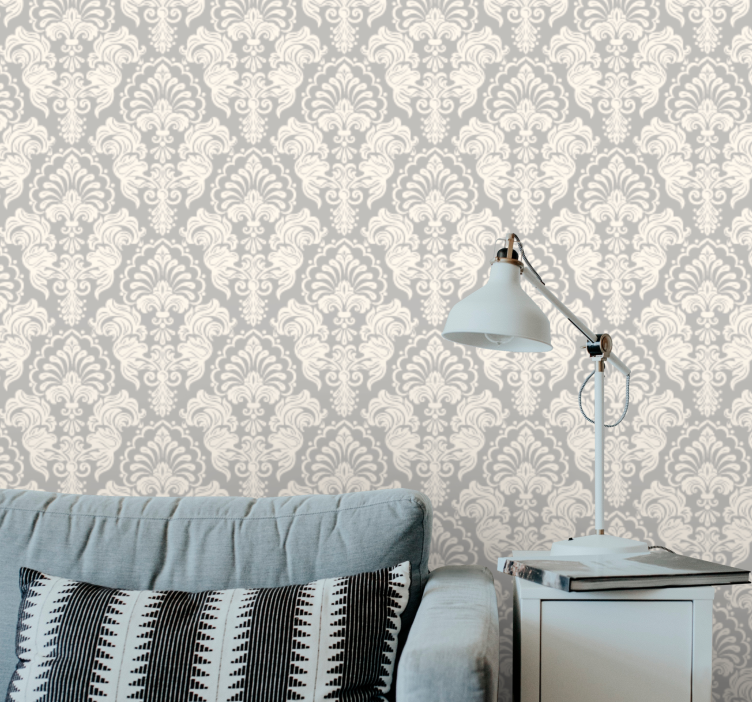 Elegant floral rulle tapet barokk - Tenstickers