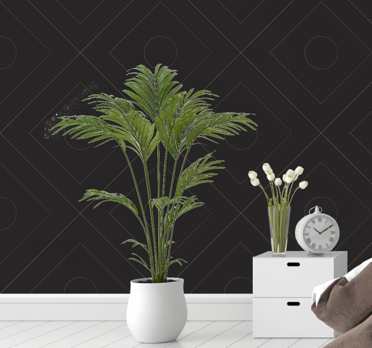 Elegant gylden geometri tapet moderne - Tenstickers