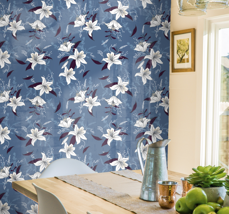 Elegante blomstermønstre tapet blomster - Tenstickers