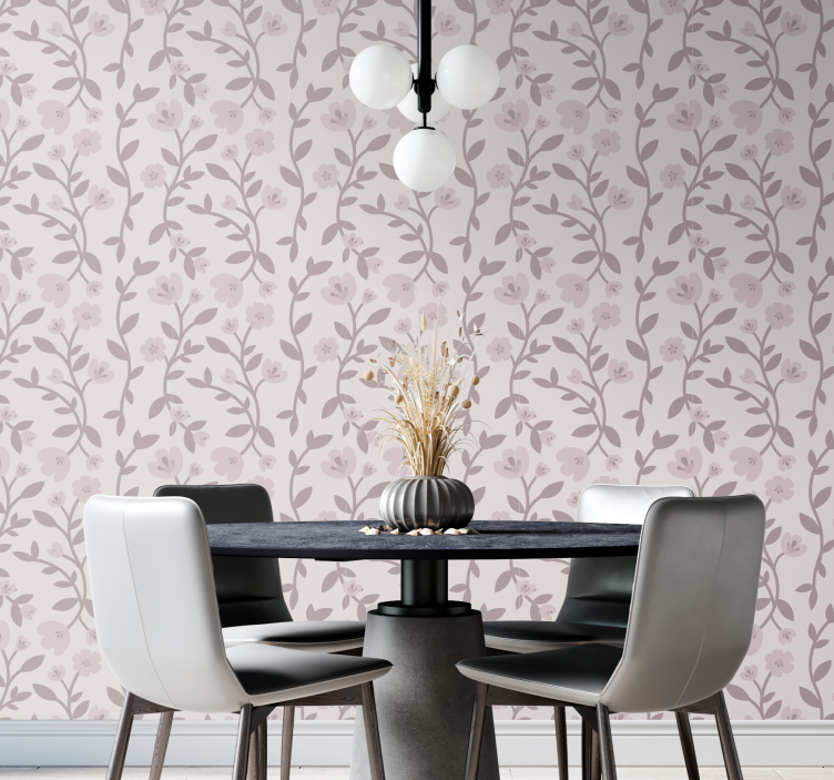 Elegante blomstersilhuetter tapet blomster - Tenstickers