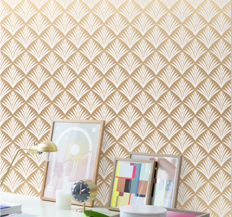 Elegante buede detaljer tapet pynt - Tenstickers