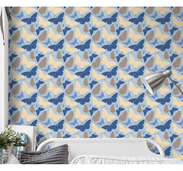 Fargerike flagrende insekter tapet sommerfugl - Tenstickers