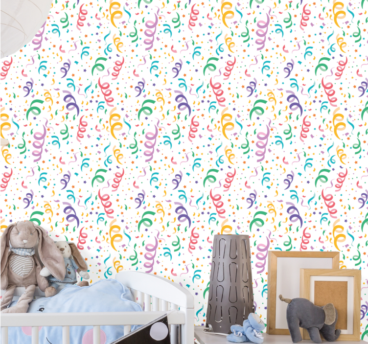 Festlig konfetti design tapet baby - Tenstickers