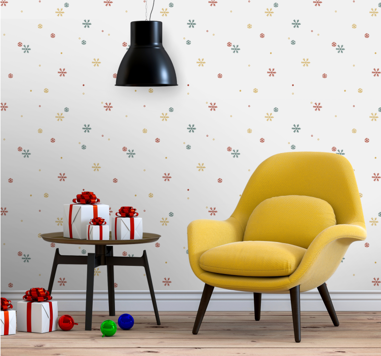 Festlige snøfnuggmønstre jul tapet - Tenstickers