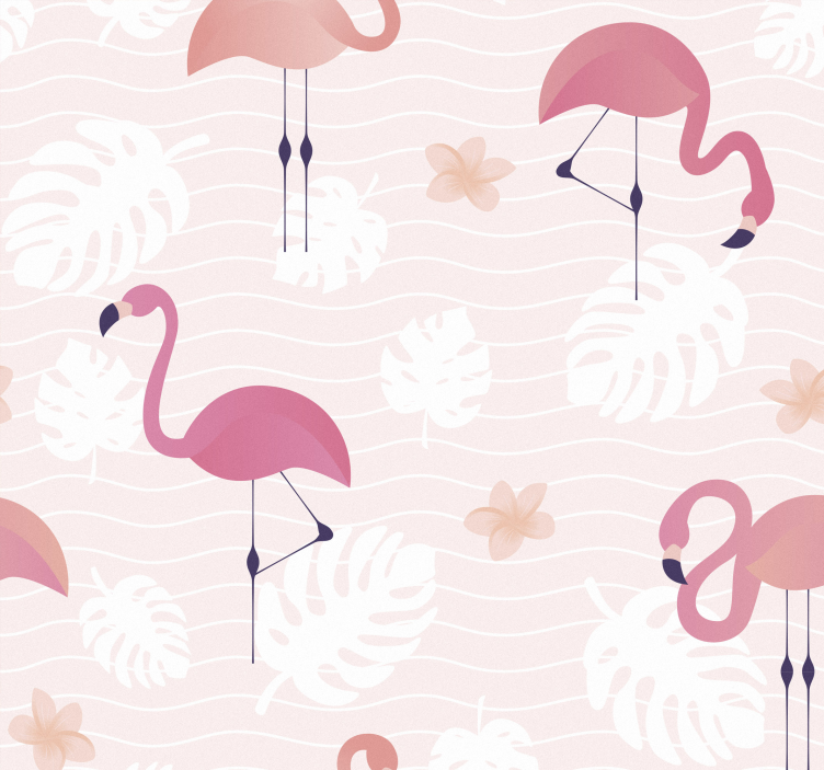 Flamingo huddle animal tapet - Tenstickers