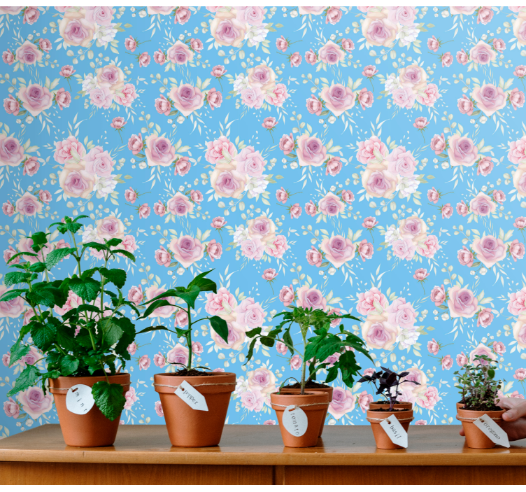 Floral arrangement ensemble tapet blomster - Tenstickers