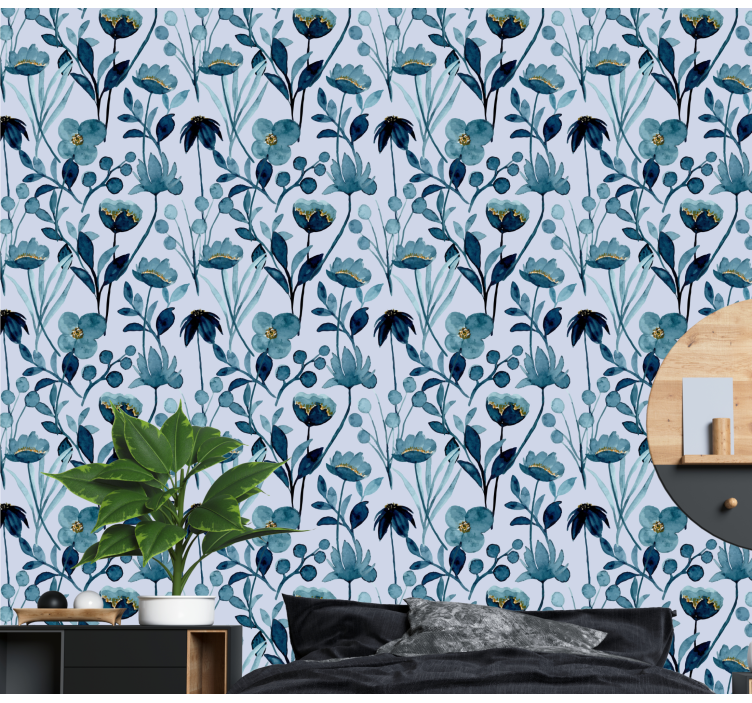 Floral botanisk eleganse tapet blomster - Tenstickers