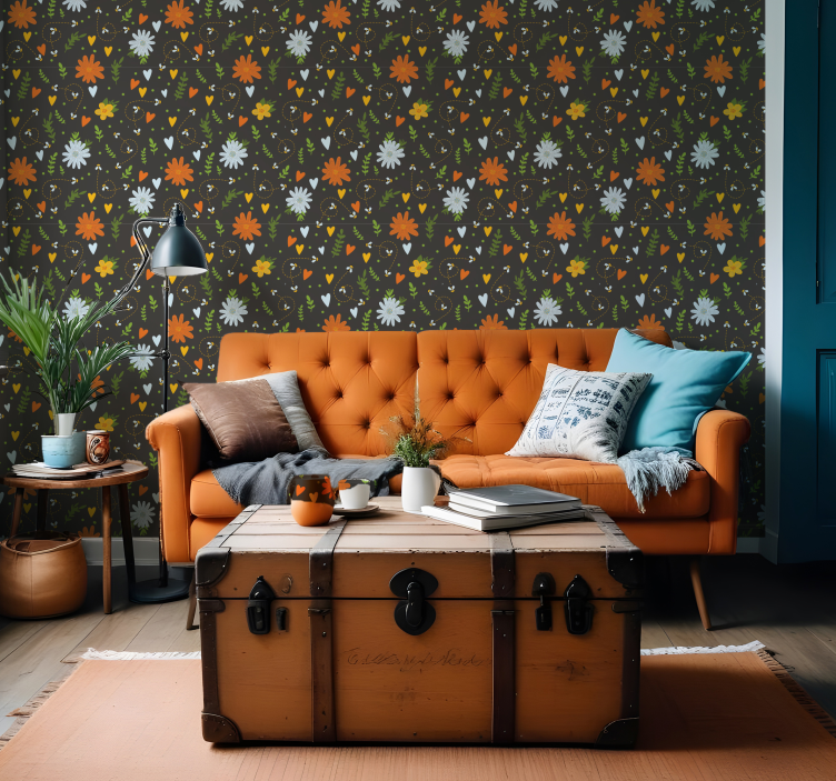 Floral cheer motiv tapet blomster - Tenstickers