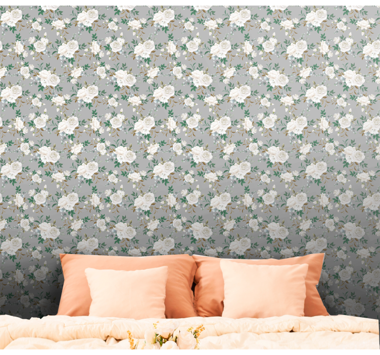 Floral eleganse panel tapet blomster - Tenstickers