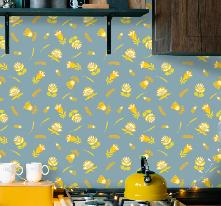 Floral glede tapet blomster - Tenstickers