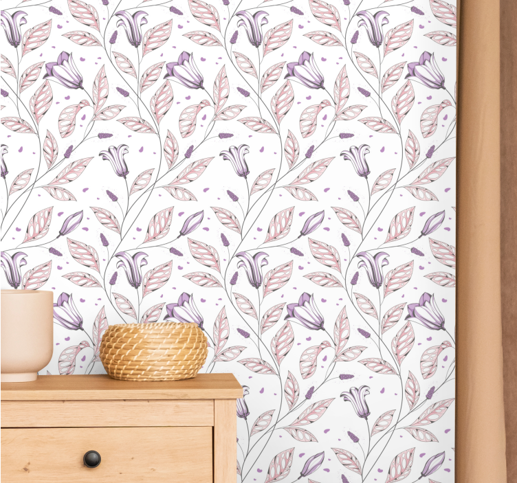 Floral harmoni design tapet blomster - Tenstickers