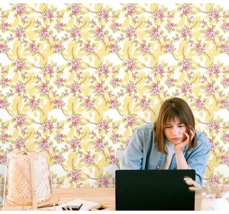 Floral kaskade tapet blomster - Tenstickers