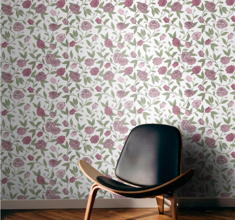 Floral sjarm tapet blomster - Tenstickers