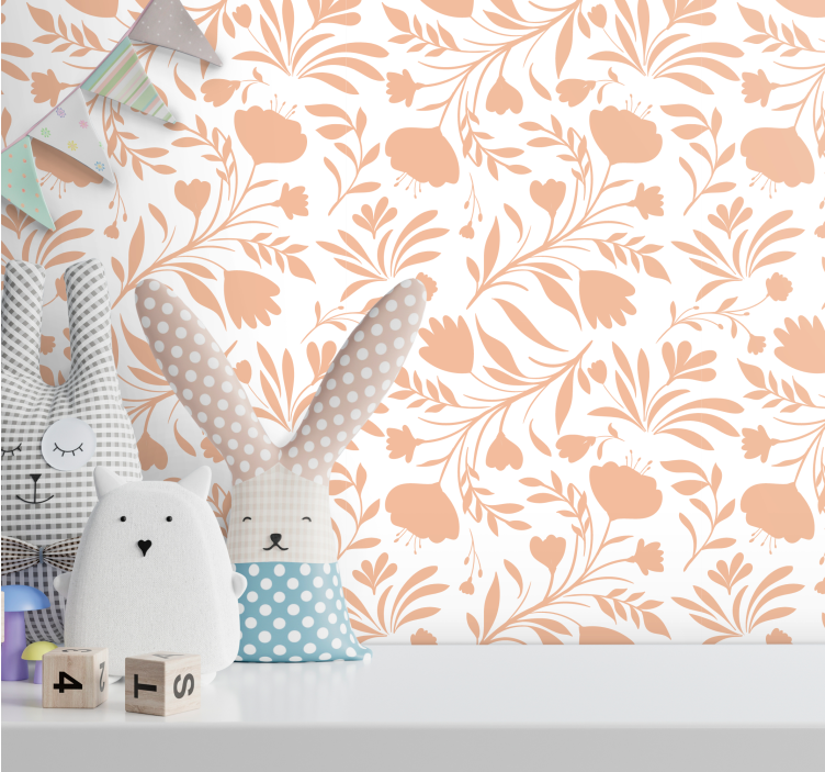 Floral vårvibber tapet blomster - Tenstickers