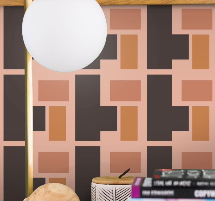 Geometrisk blokkdesign tapet geometriske former - Tenstickers