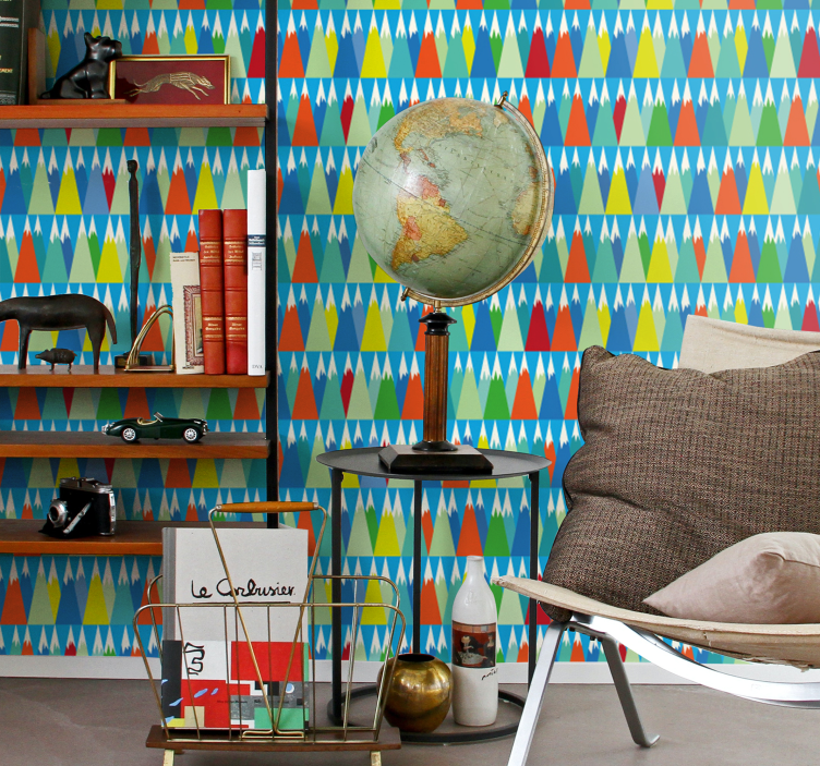 Geometrisk fjellandskap tapet geometriske former - Tenstickers