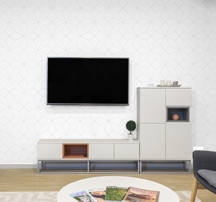 Minimalistisk linjenett geometrisk tapet - Tenstickers