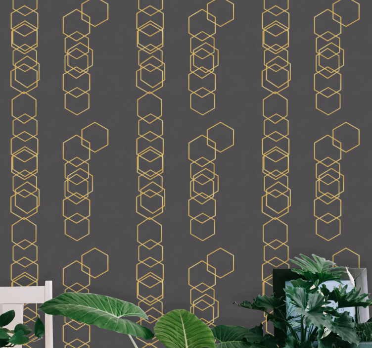 Geometrisk lineær design tapet geometriske former - Tenstickers