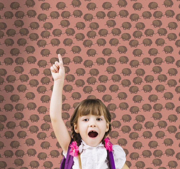 Pinnsvin rødt motiv tapet dyr - Tenstickers