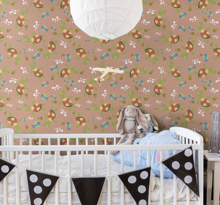 Glade skilpadder som svømmer barnets tapet - Tenstickers