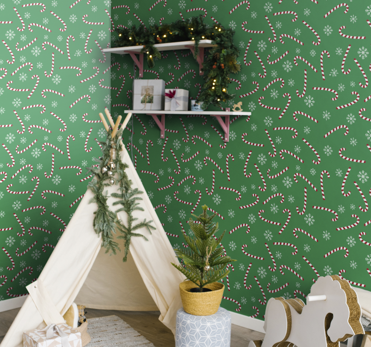 Godteri jul soverommet tapet - Tenstickers