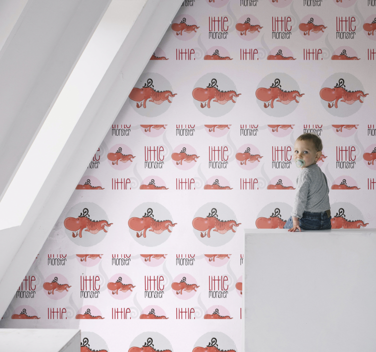 Grense stil med søte drager dyr tapet - Tenstickers