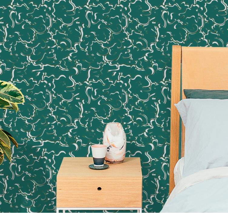 Grønn og hvit marmor teksturert tapet marmor - Tenstickers