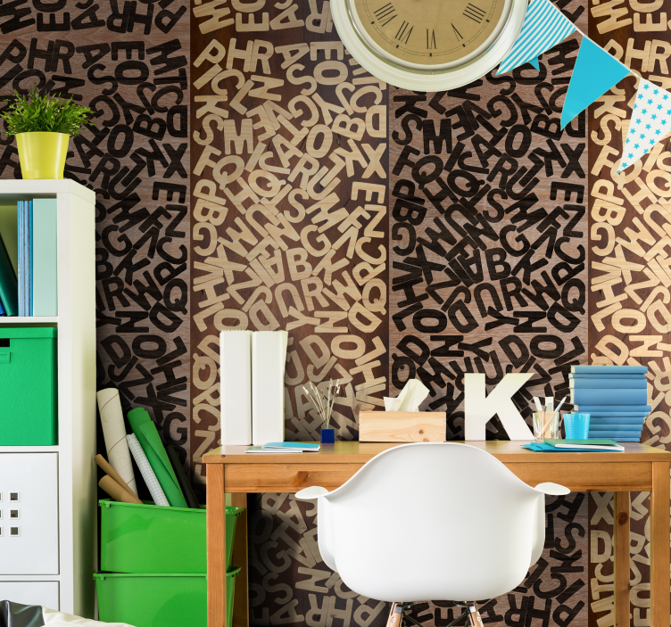 Alfabettypografi Mønster bokstav tapet - Tenstickers