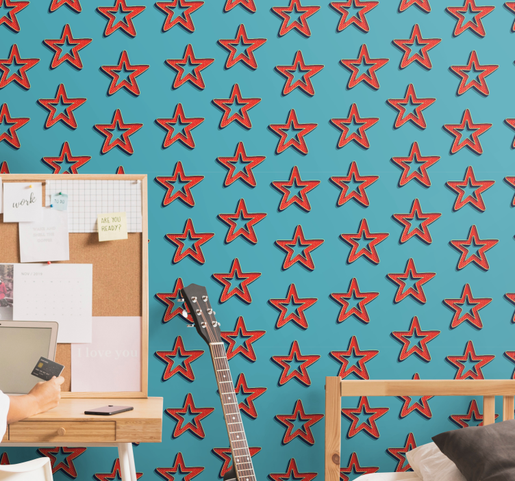 Himmelstjernemønster tapet stjerne - Tenstickers