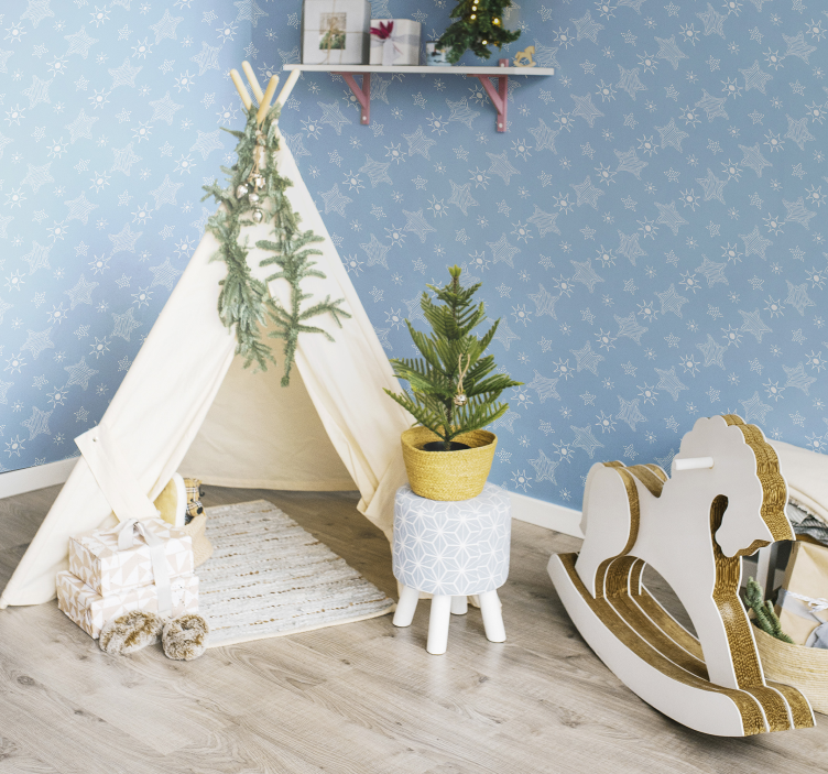 Hvite og blå stjerner tapet - Tenstickers