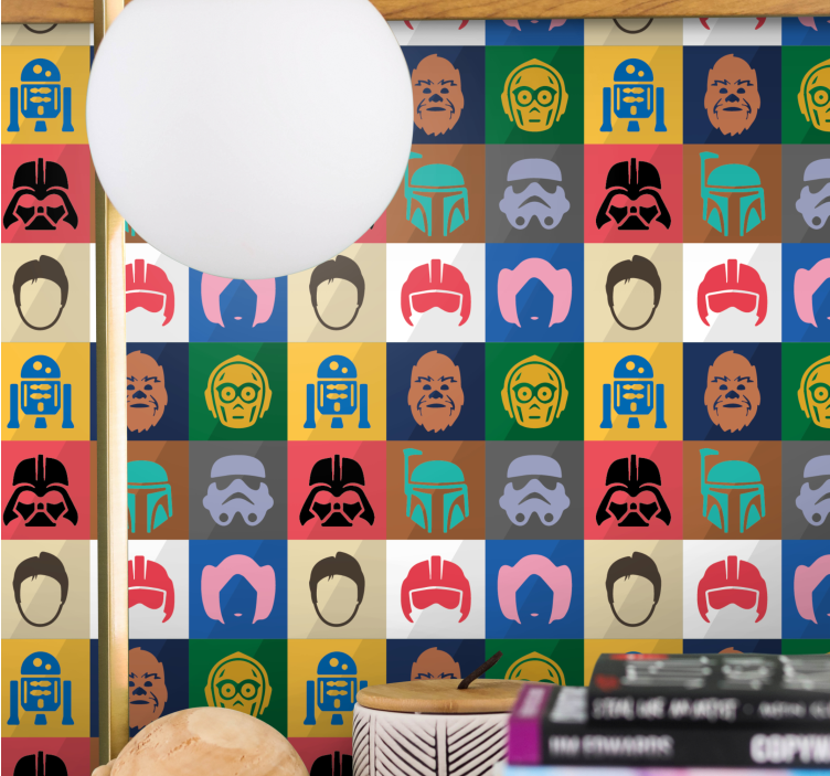 Ikonisk karakterrutenett tapet kunst - Tenstickers